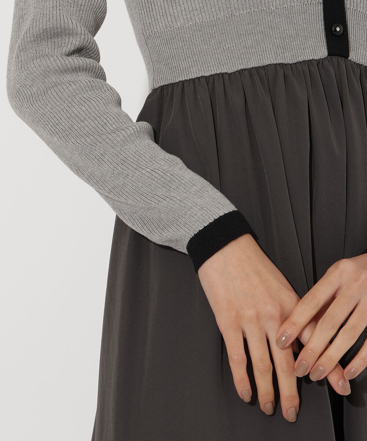 アンドクチュール「ラメ入り配色ドッキングワンピース」|ワンピース|