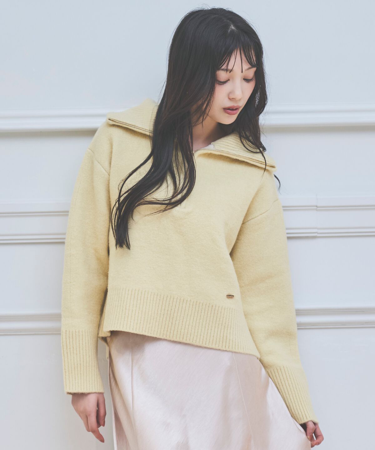 アンドクチュール「ZIPビッグカラープルオーバー」|ニット・セーター|