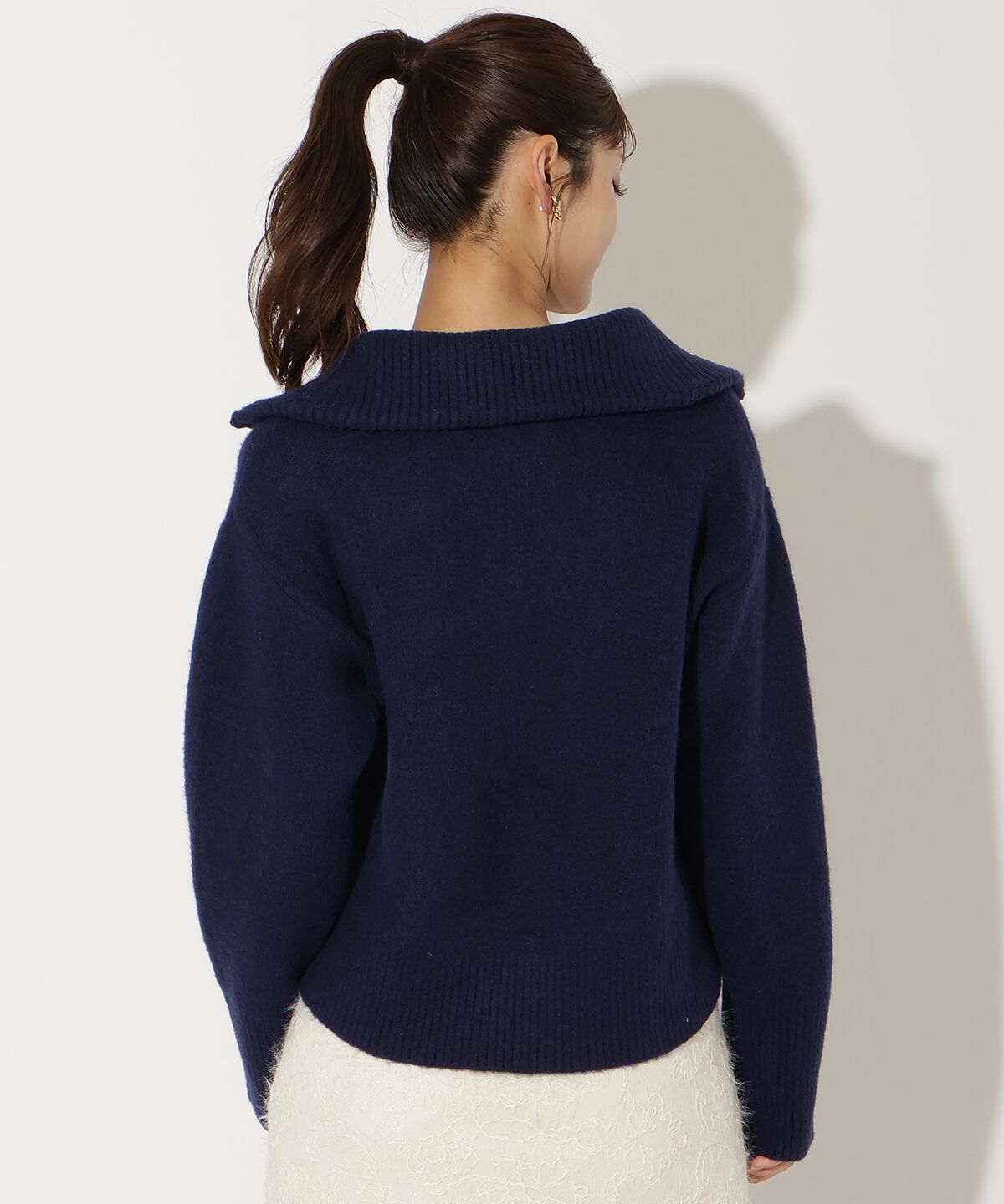 アンドクチュール「ZIPビッグカラープルオーバー」|ニット・セーター|