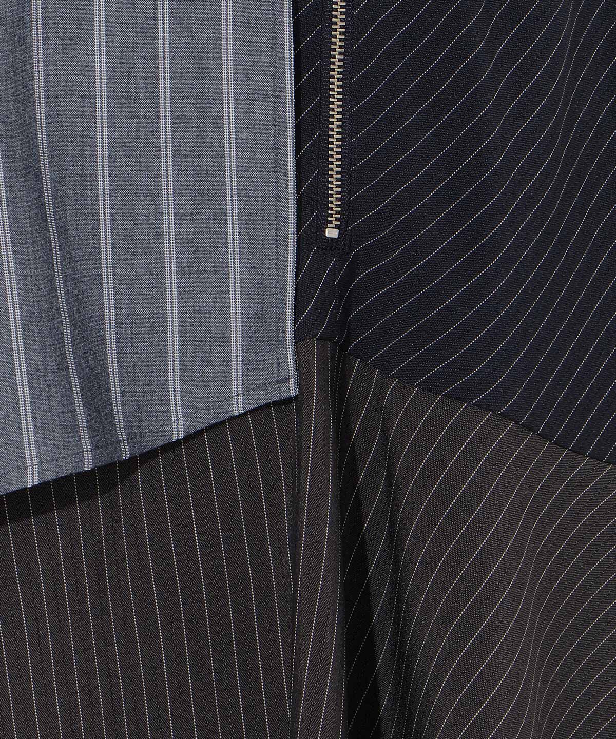 アンドクチュール「ストライプパッチワークスカート」|フレア|