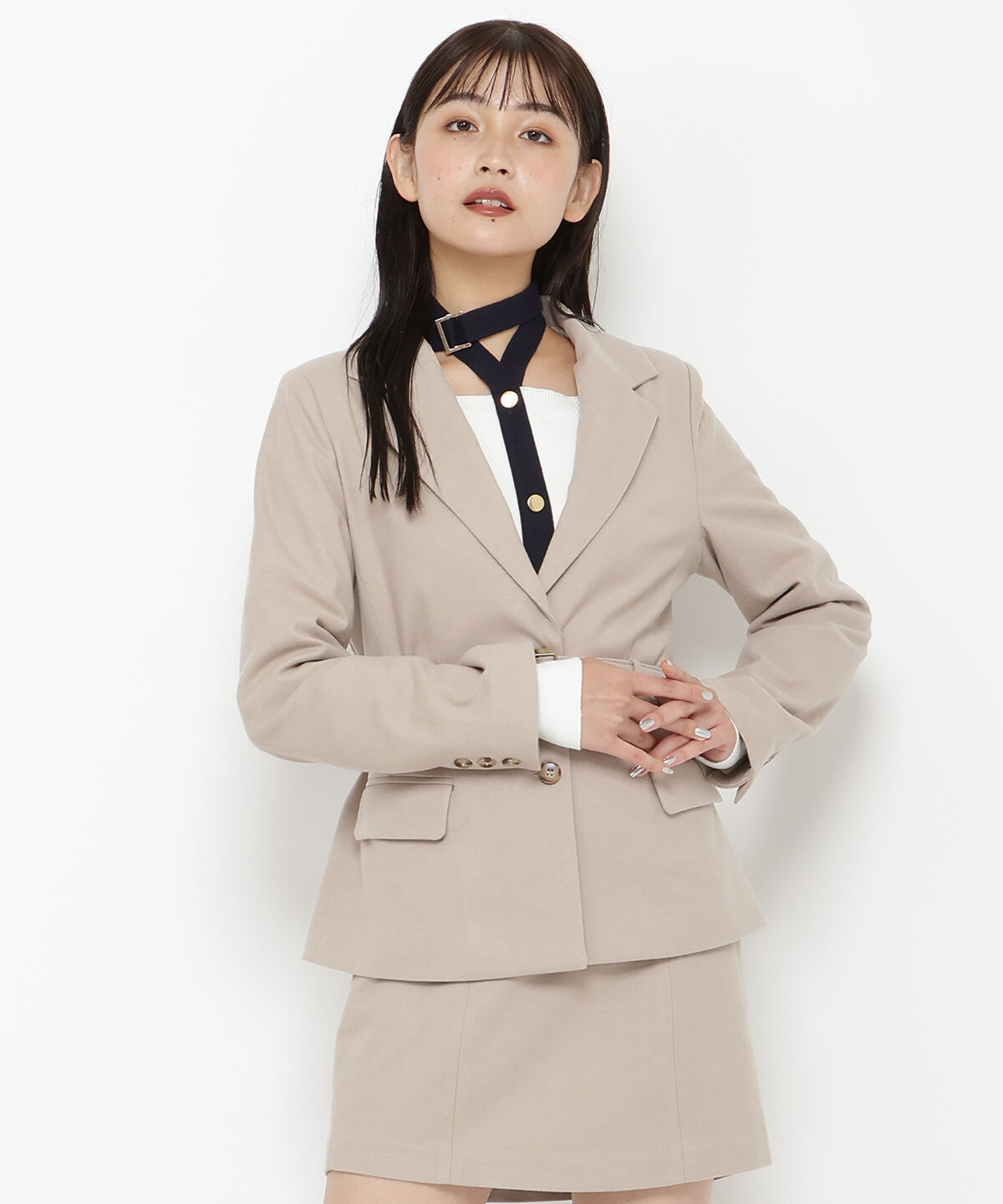REDYAZEL「ベルティットジャケット」|テーラードジャケット|ベージュ