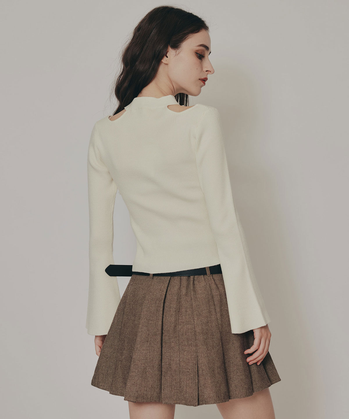 REDYAZEL「カットアウトリブニットトップス」|ニット・セーター|