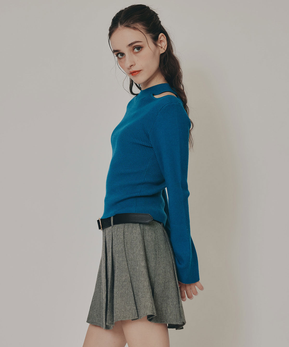 REDYAZEL「カットアウトリブニットトップス」|ニット・セーター|