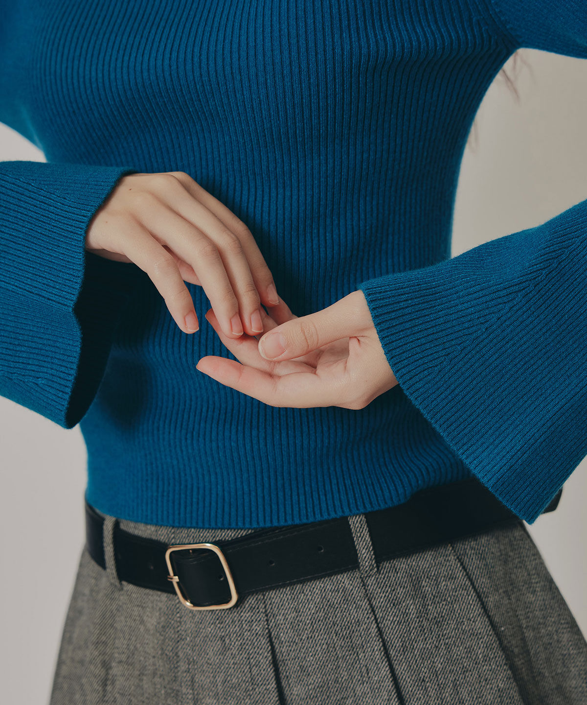 REDYAZEL「カットアウトリブニットトップス」|ニット・セーター|