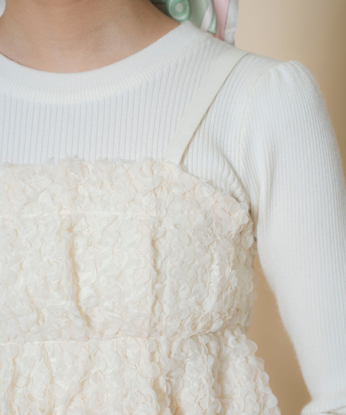 WILLSELECTION「フラワーチュールビスチェ付きニット」|ニット・セーター|