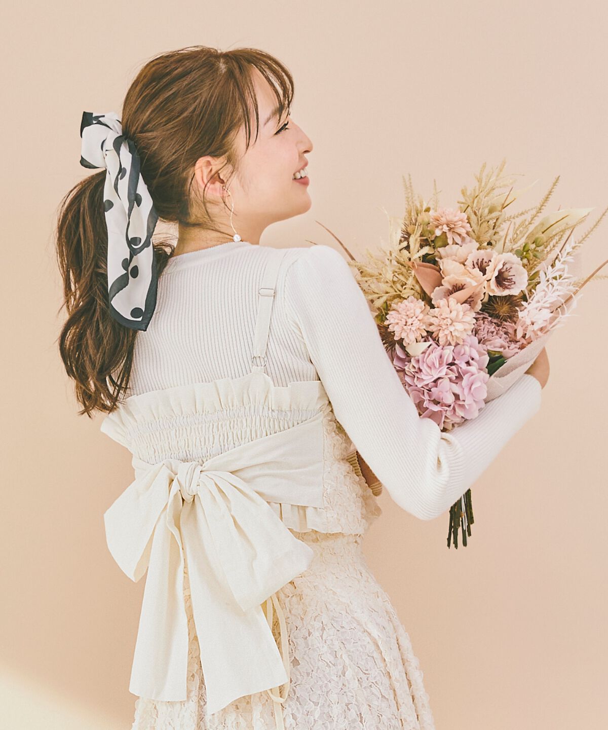 WILLSELECTION「フラワーチュールビスチェ付きニット」|ニット・セーター|