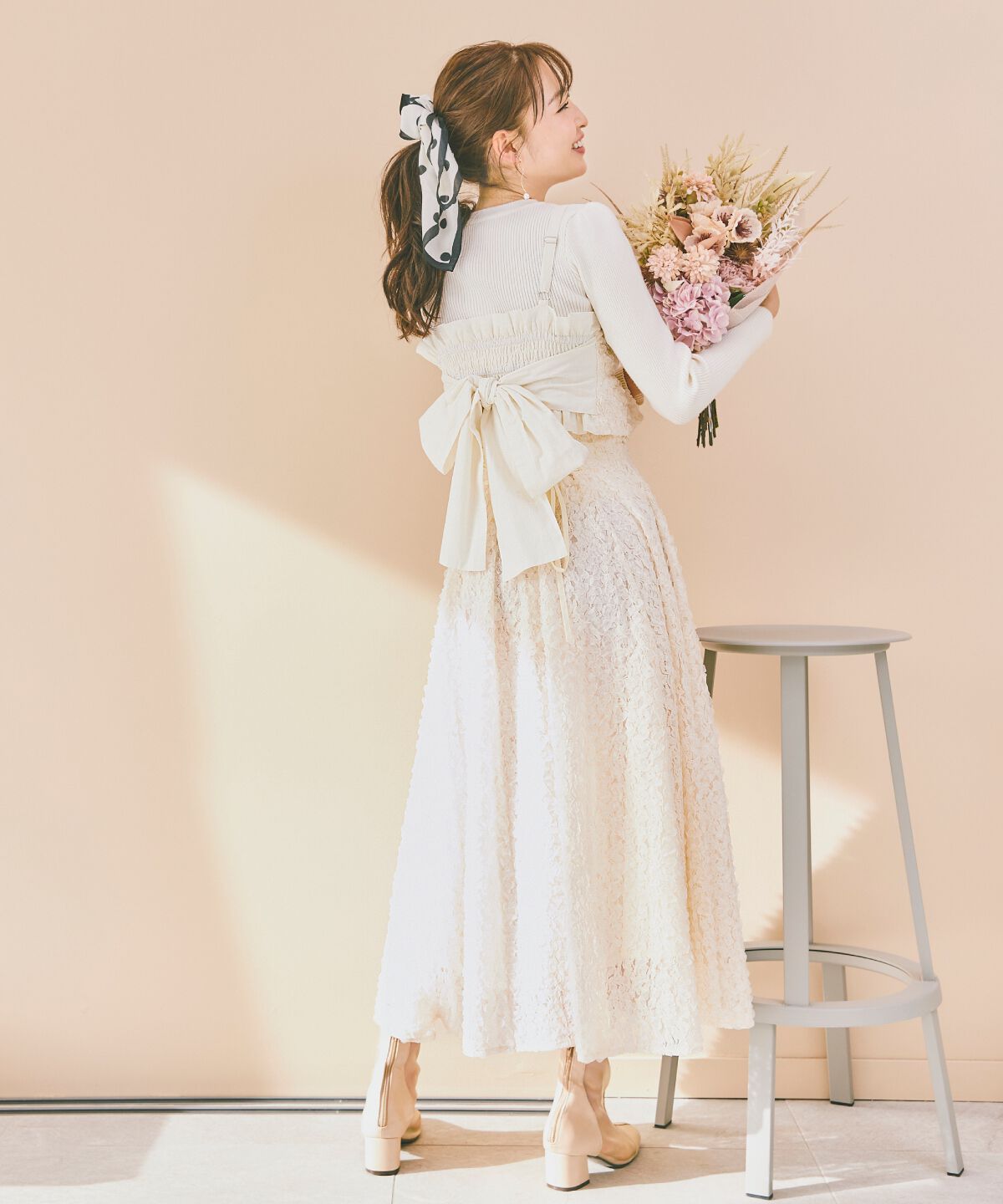 WILLSELECTION「フラワーチュールビスチェ付きニット」|ニット・セーター|