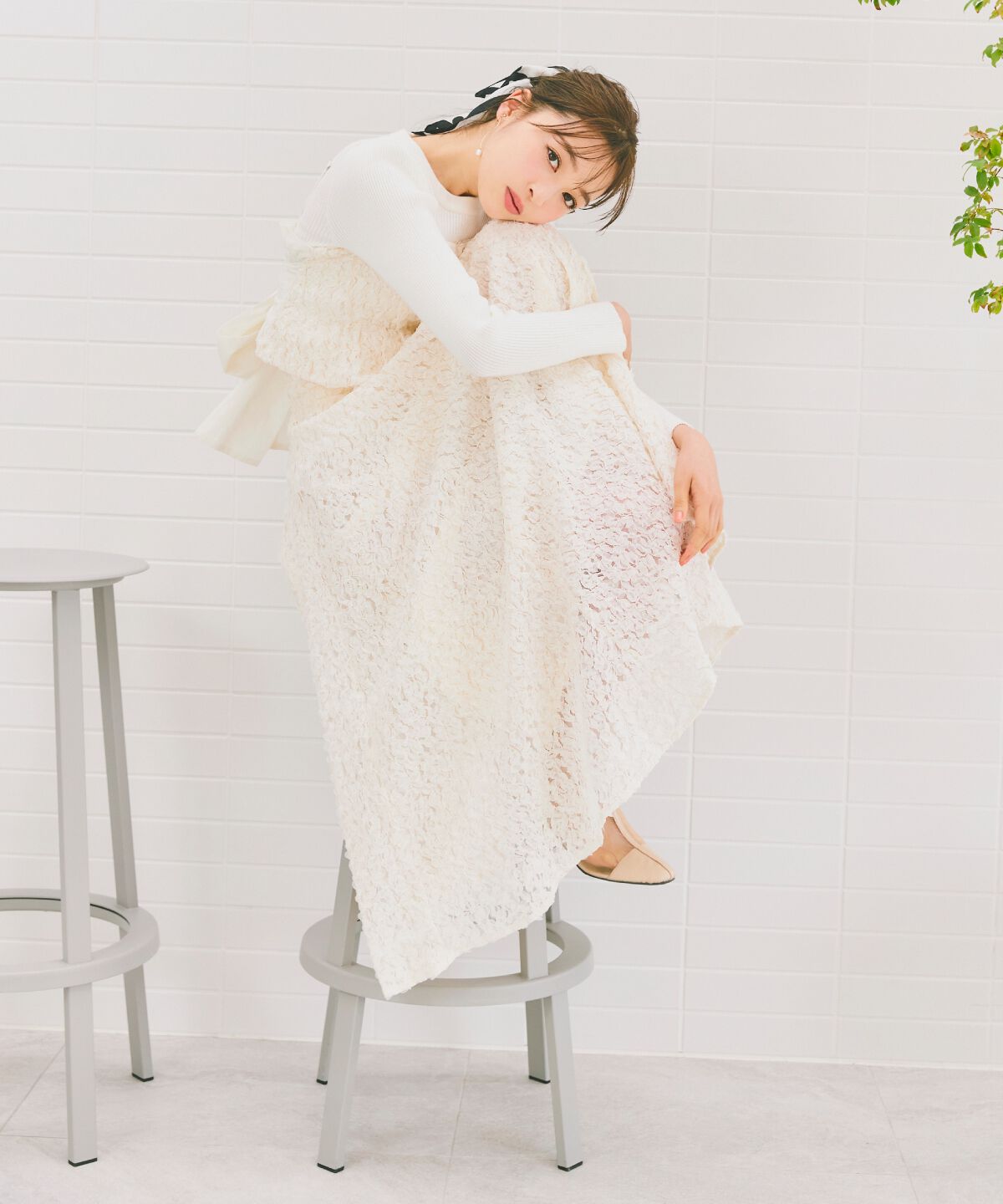 WILLSELECTION「フラワーチュールビスチェ付きニット」|ニット・セーター|