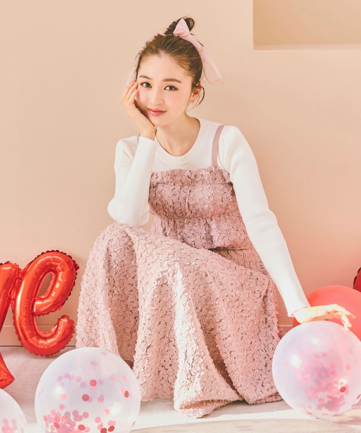 WILLSELECTION「フラワーチュールビスチェ付きニット」|ニット・セーター|