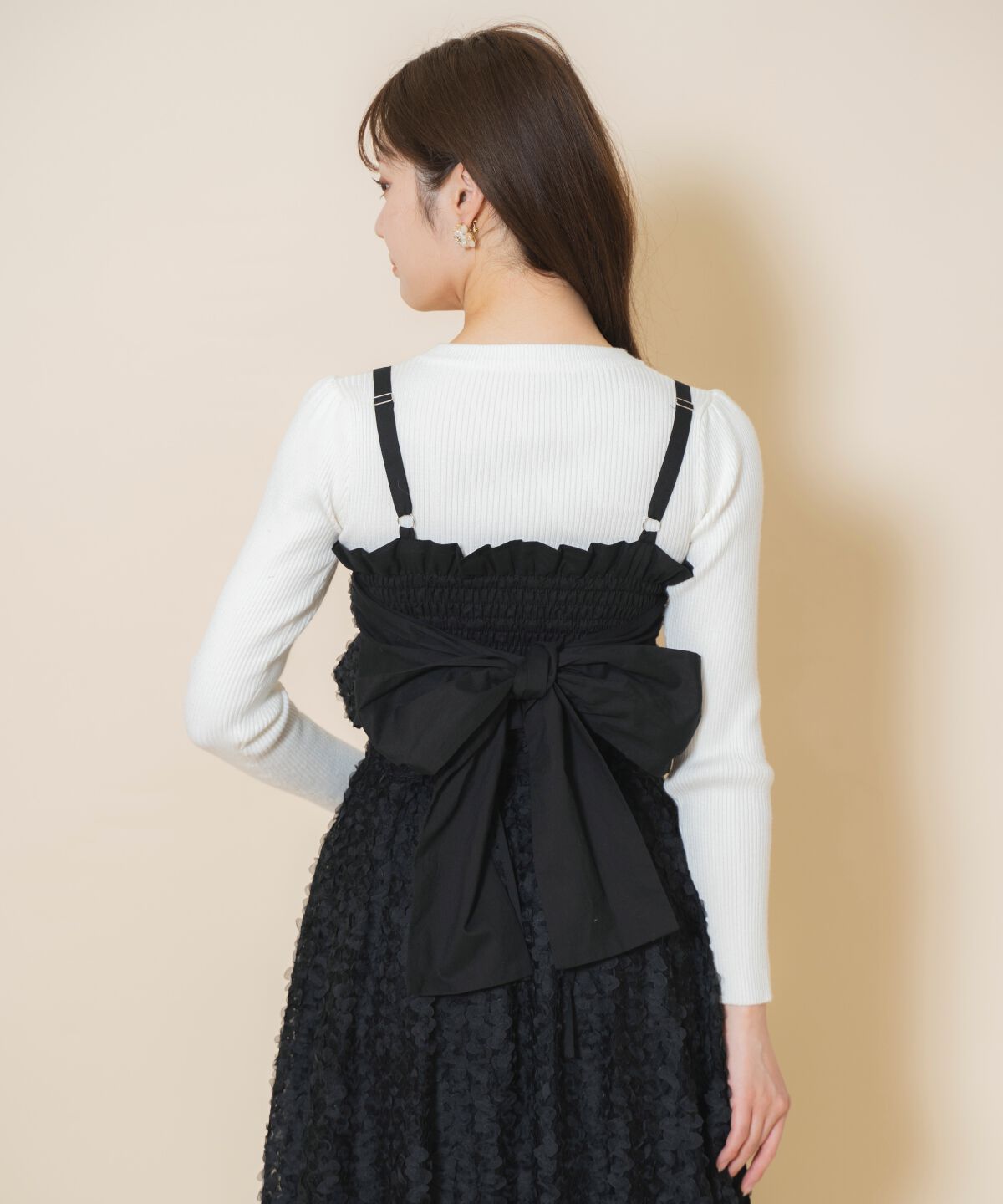 WILLSELECTION「フラワーチュールビスチェ付きニット」|ニット・セーター|