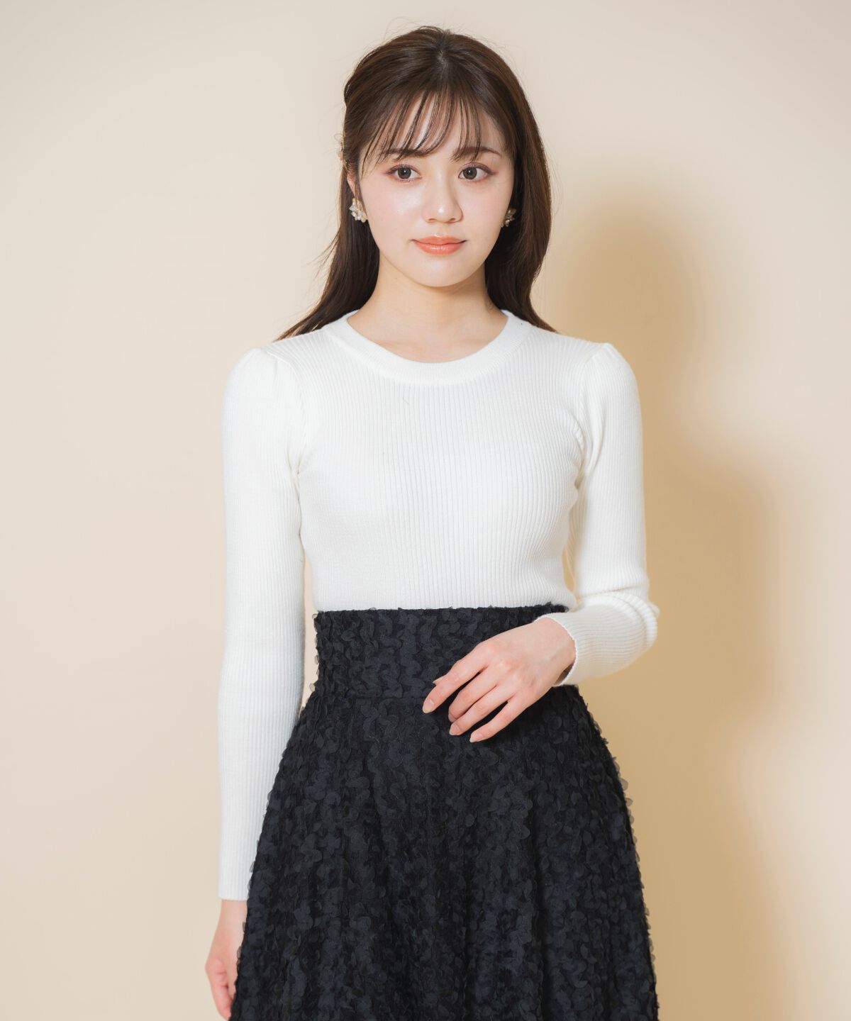 WILLSELECTION「フラワーチュールビスチェ付きニット」|ニット・セーター|