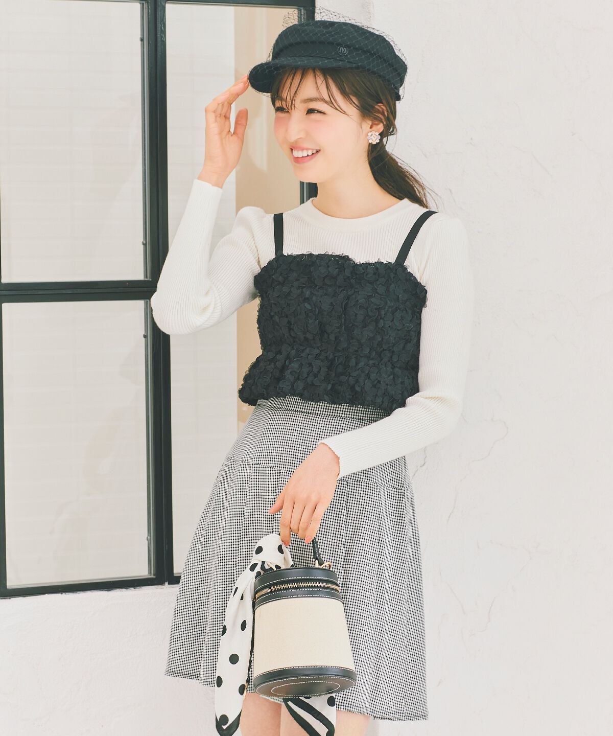 WILLSELECTION「フラワーチュールビスチェ付きニット」|ニット・セーター|