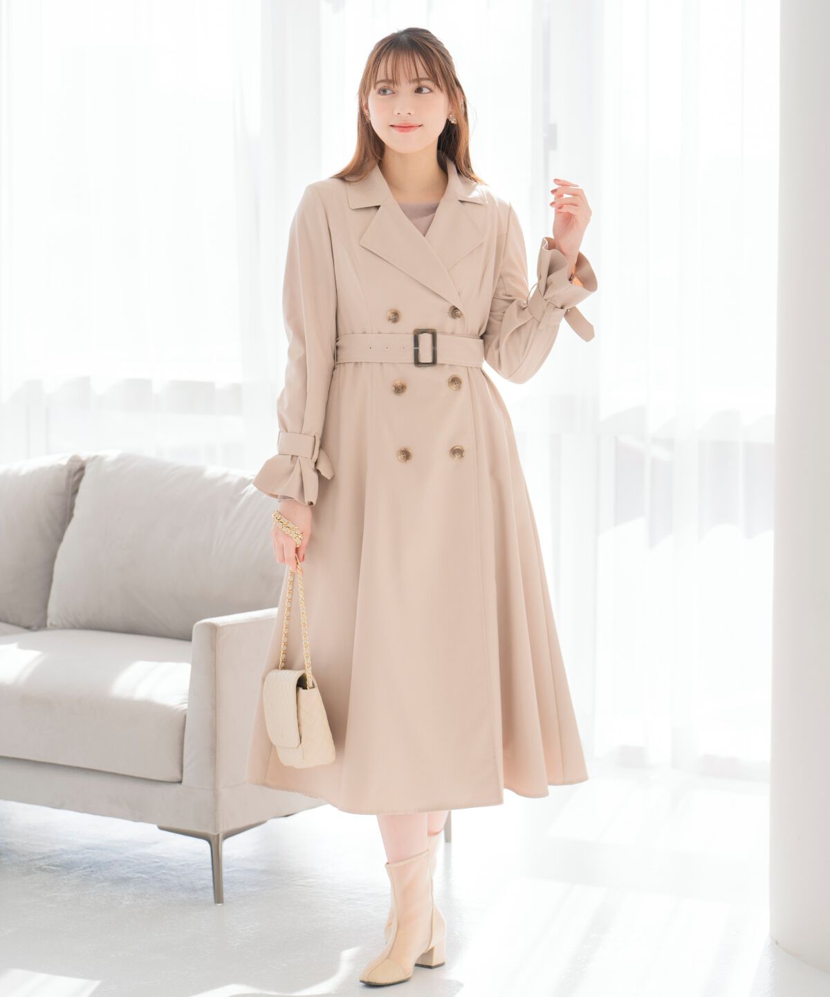 WILLSELECTION「Wボタンスプリングコート」|トレンチコート|