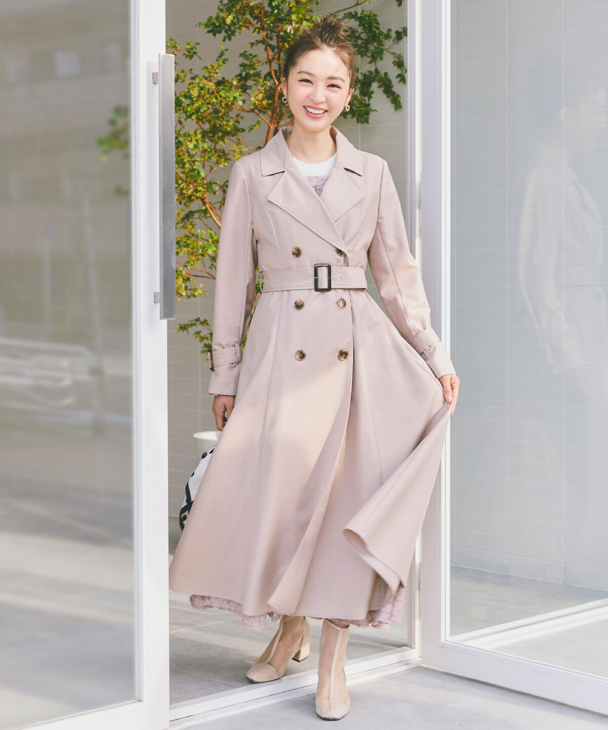 WILLSELECTION「Wボタンスプリングコート」|トレンチコート|