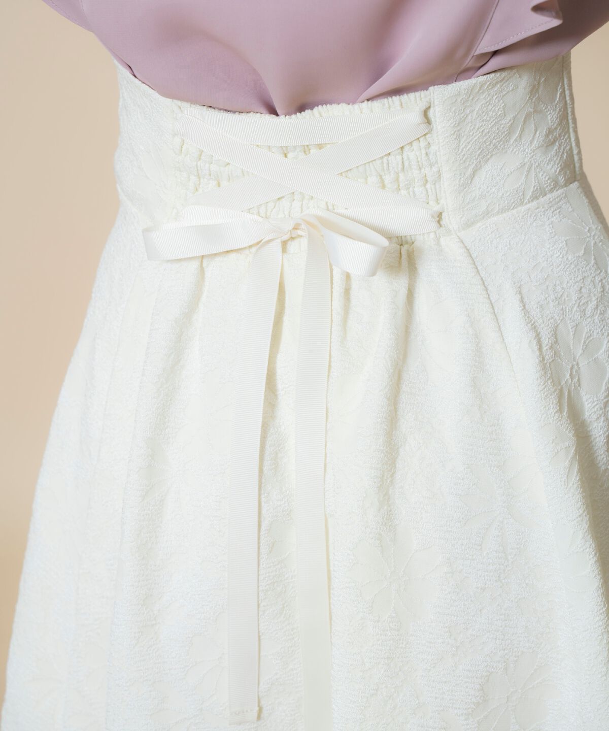 WILLSELECTION「シャイニーフラワージャガードスカート」|フレア|