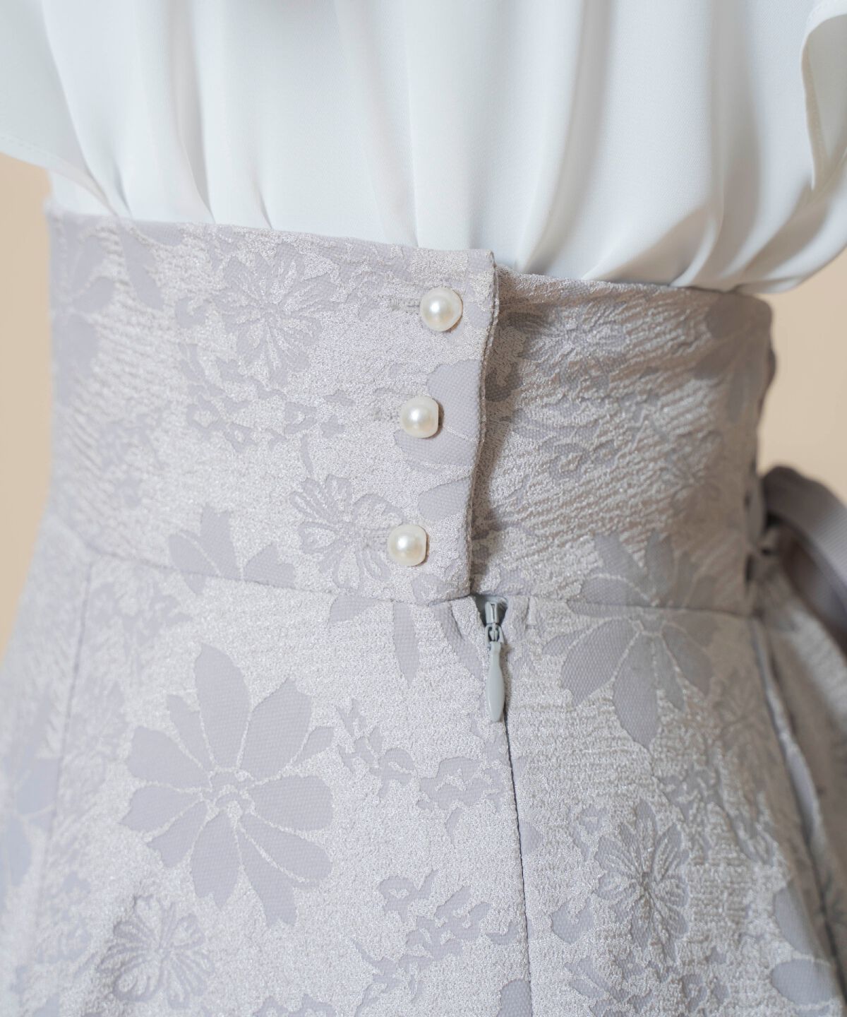 WILLSELECTION「シャイニーフラワージャガードスカート」|フレア|