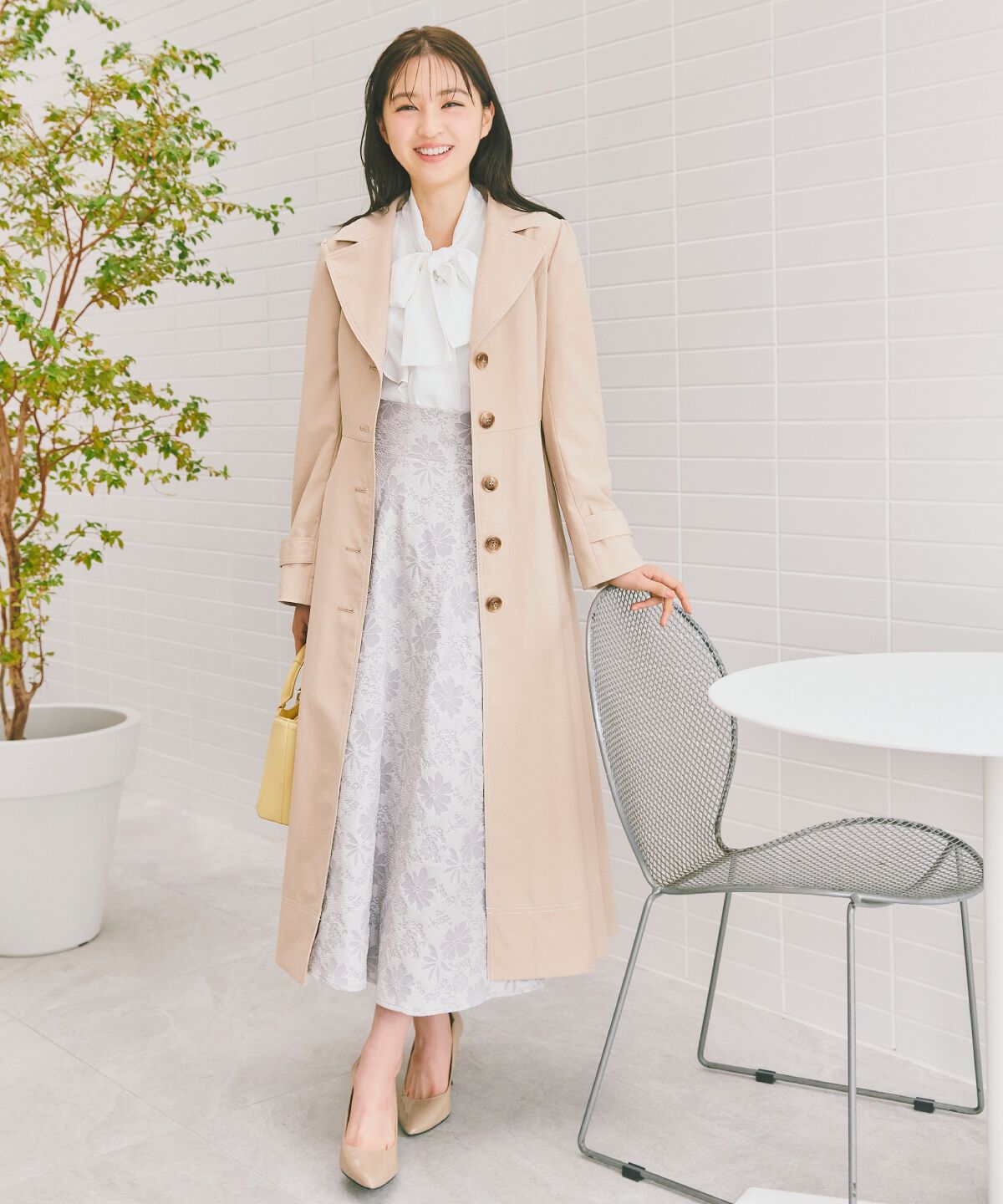 WILLSELECTION「シャイニーフラワージャガードスカート」|フレア|