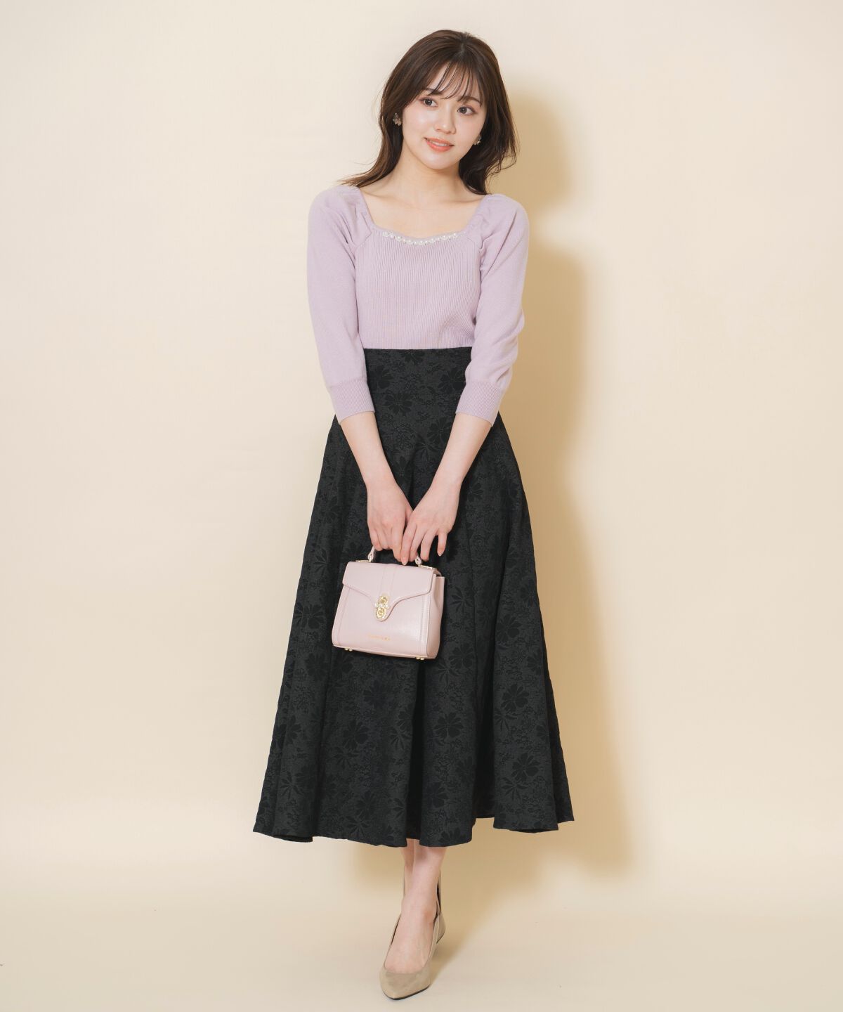 WILLSELECTION「パール装飾パフニットプルオーバー」|ニット・セーター|