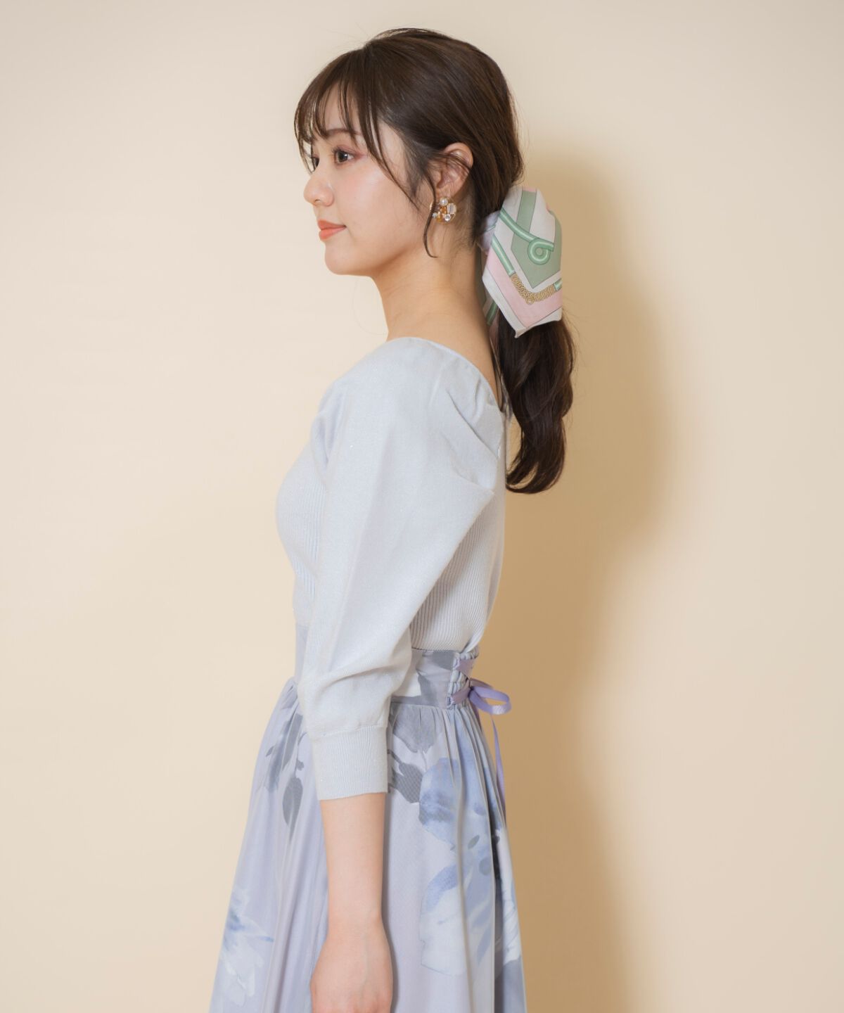 WILLSELECTION「パール装飾パフニットプルオーバー」|ニット・セーター|