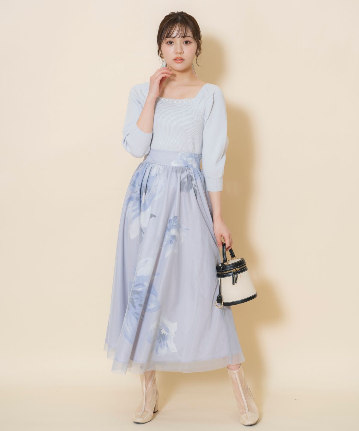 WILLSELECTION「パール装飾パフニットプルオーバー」|ニット・セーター|