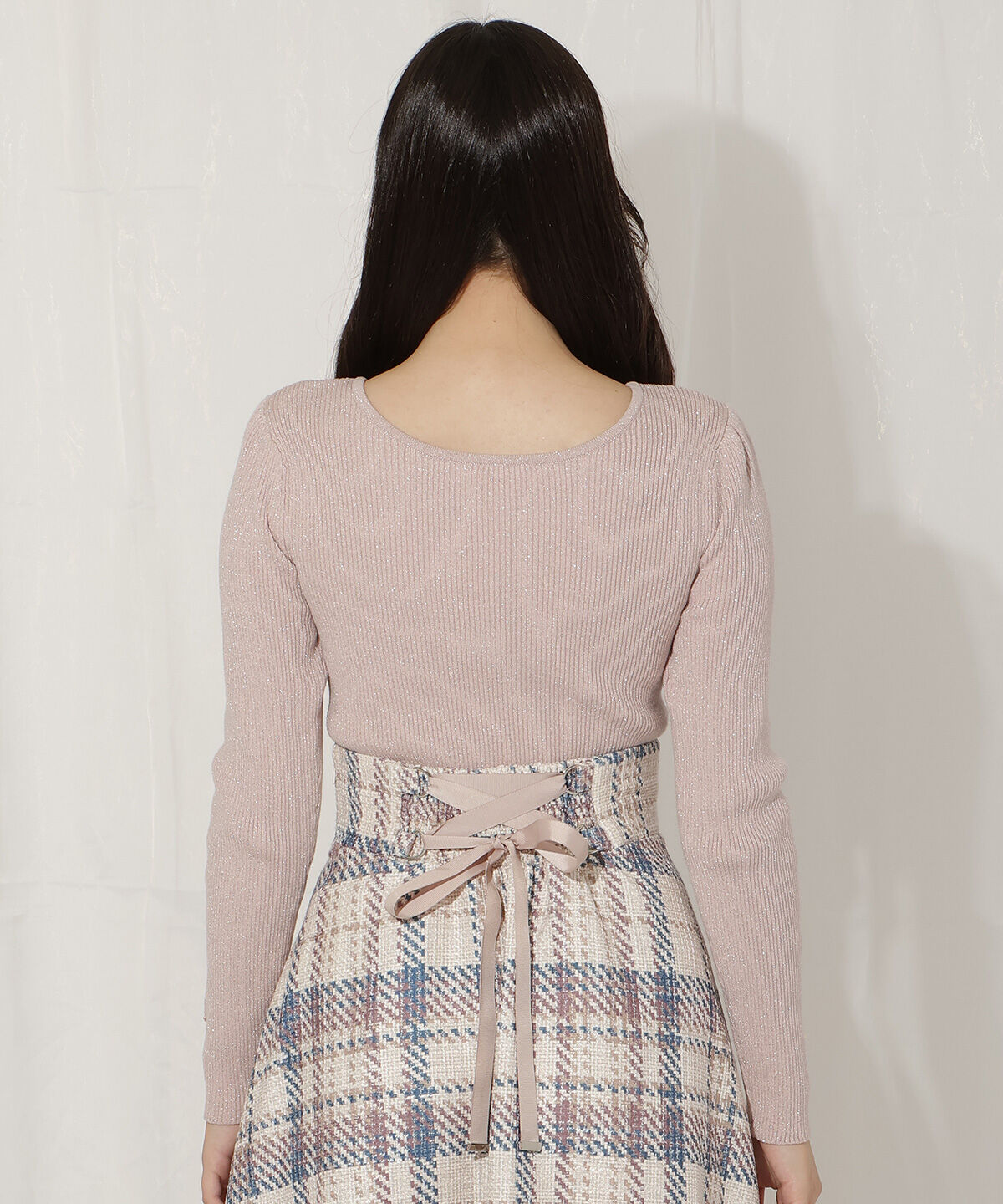 WILLSELECTION「リボンスリーブ2WAYラメニット」|ニット・セーター|