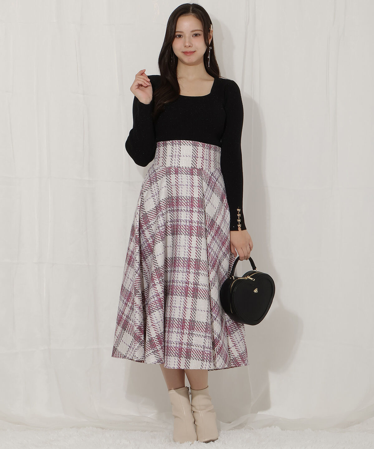 WILLSELECTION「リボンスリーブ2WAYラメニット」|ニット・セーター|