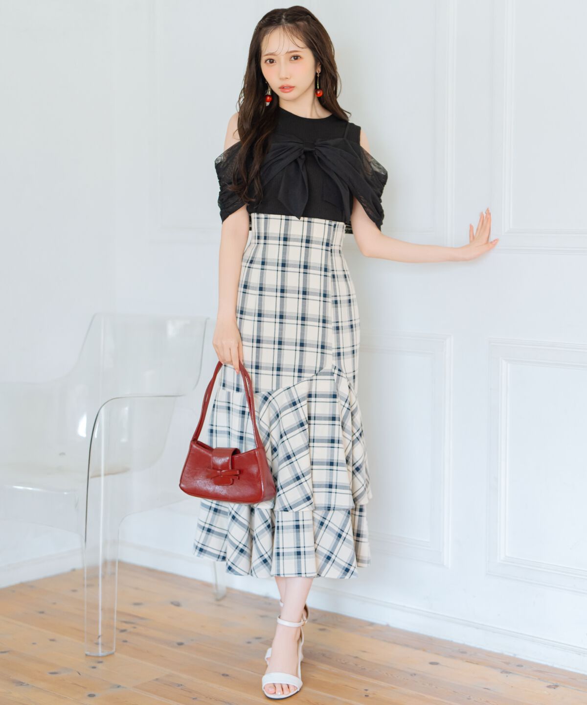 WILLSELECTION「ティアードヘムマーメイドスカート」|タイト|