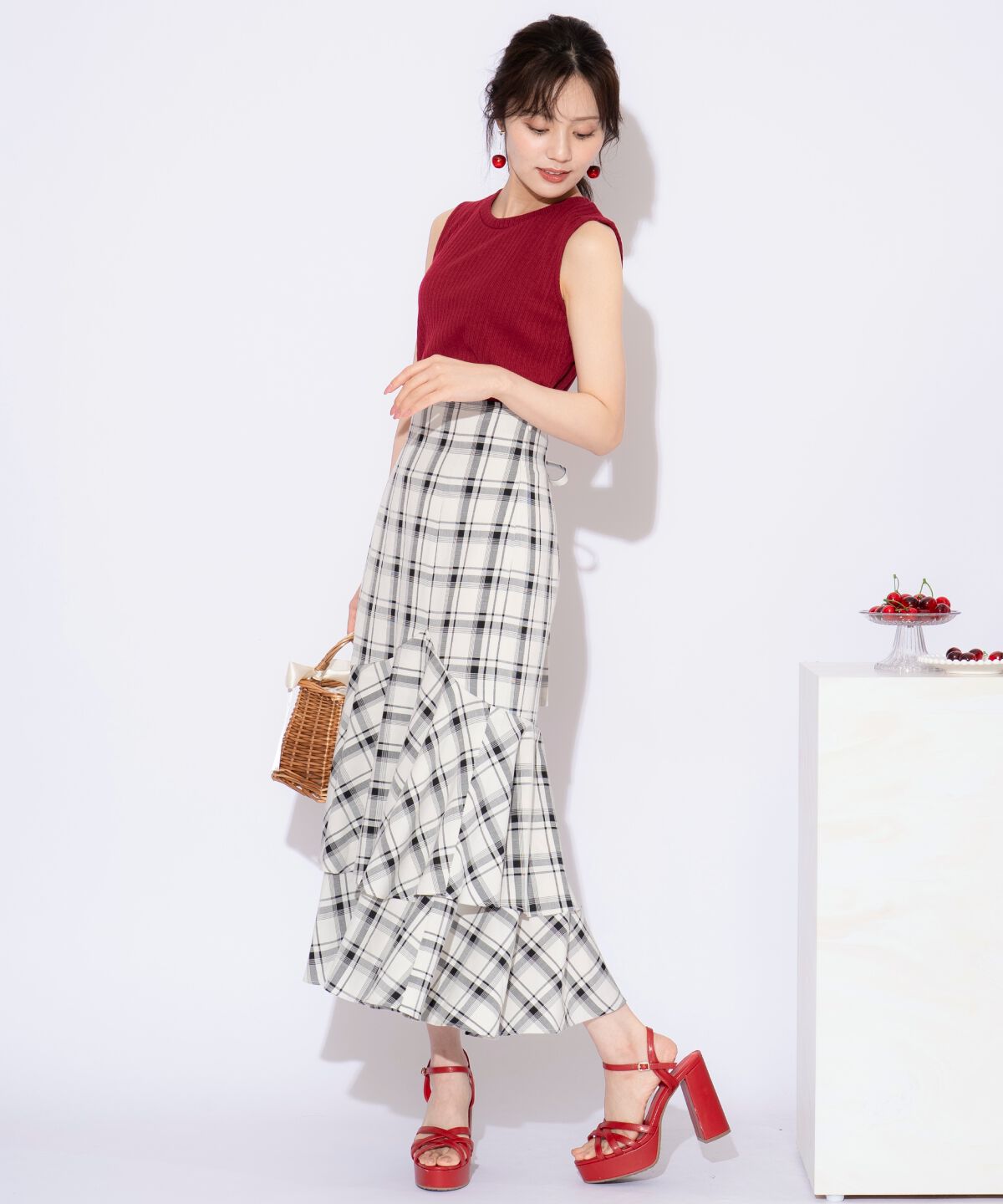 WILLSELECTION「ティアードヘムマーメイドスカート」|タイト|