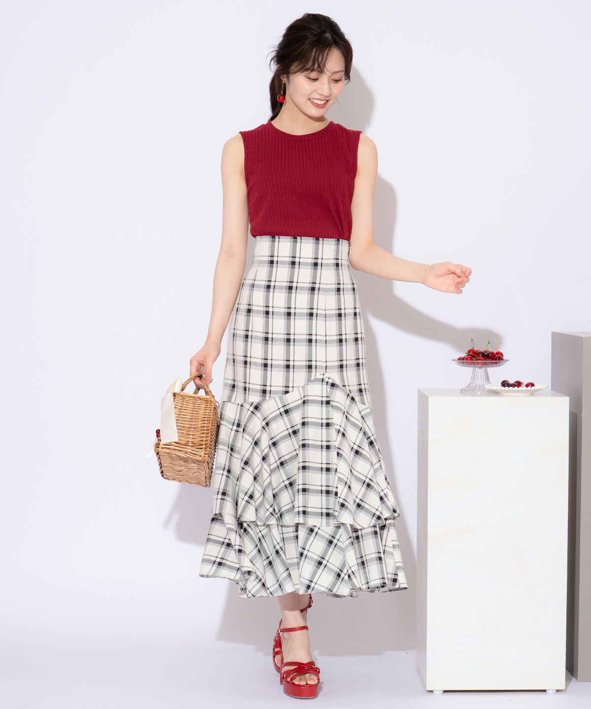 WILLSELECTION「ティアードヘムマーメイドスカート」|タイト|