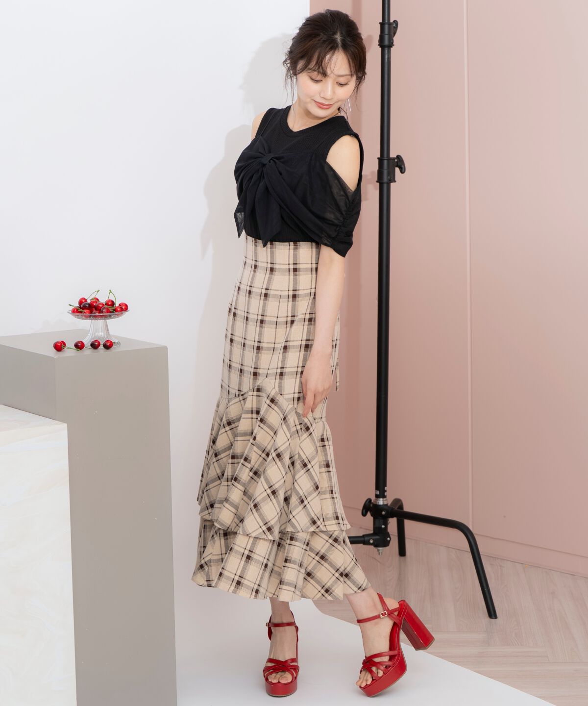 WILLSELECTION「ティアードヘムマーメイドスカート」|タイト|