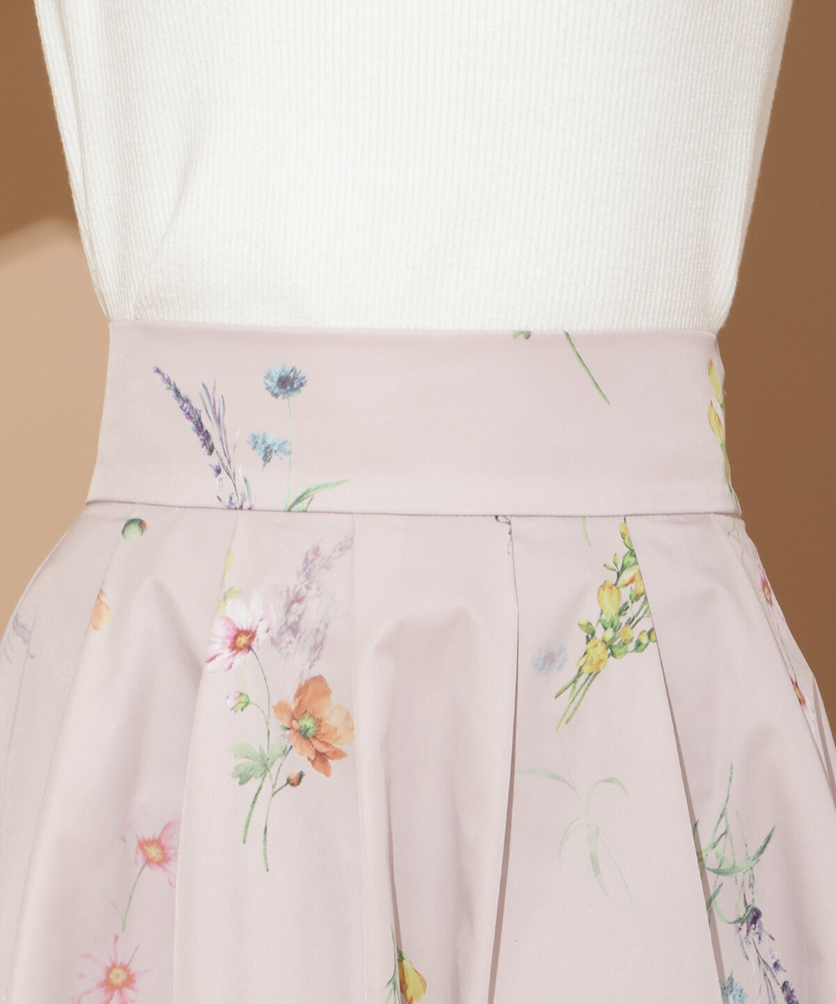 WILLSELECTION「オータムボタニカルフラワータックスカート」|フレア|