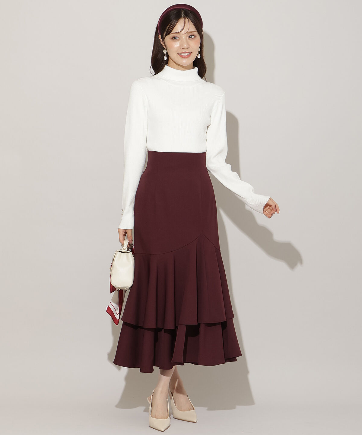 WILLSELECTION「袖口リボンリブタートルニット」|ニット・セーター|