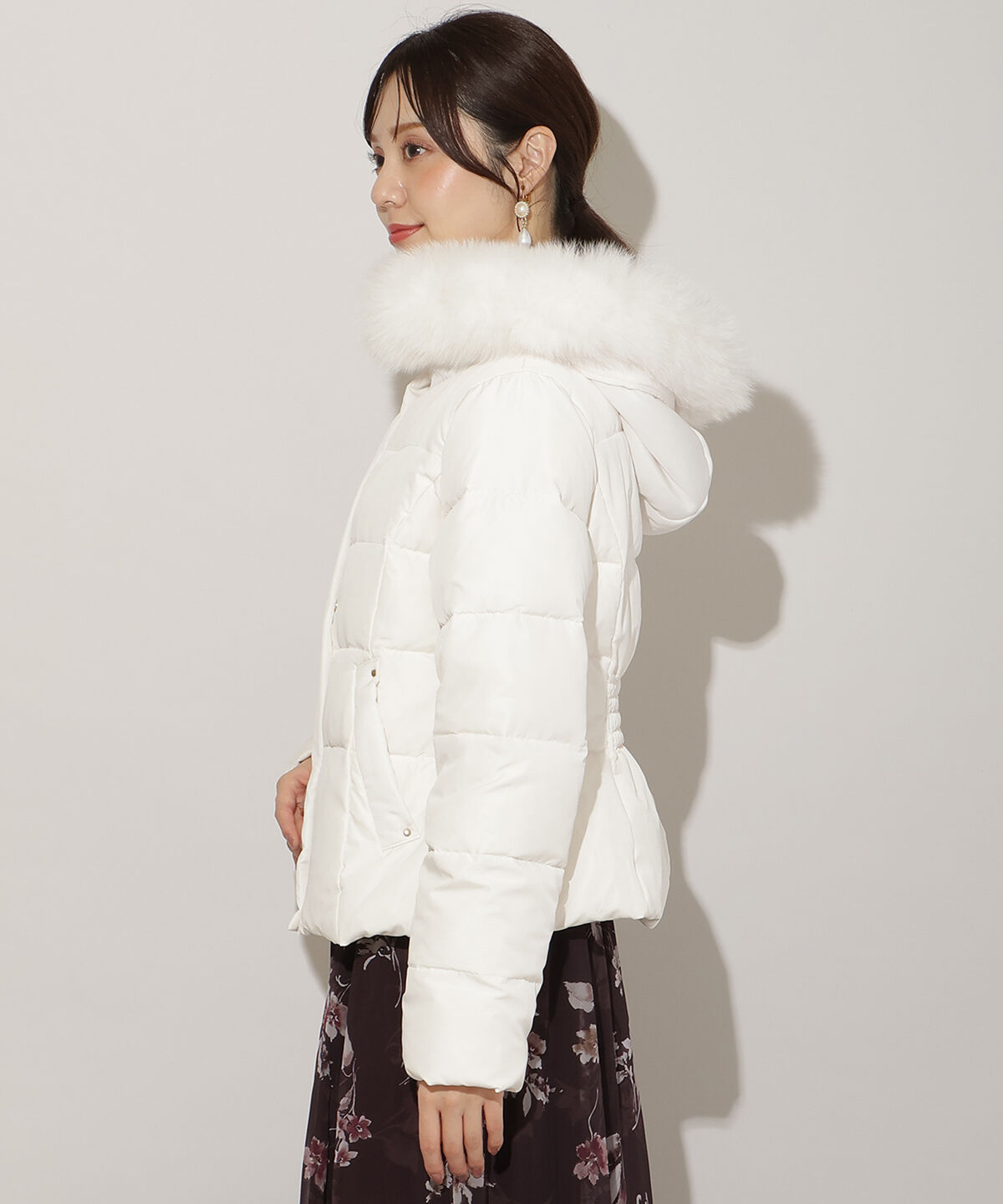 WILLSELECTION「フードファーペプラムショートダウン」|ダウン|