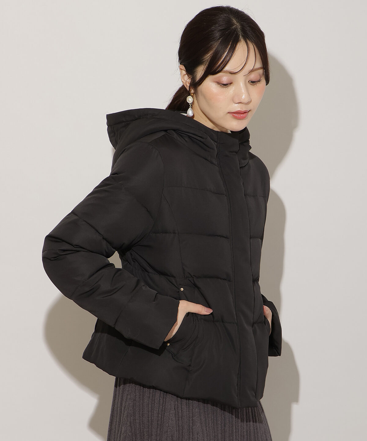 WILLSELECTION「フードファーペプラムショートダウン」|ダウン|