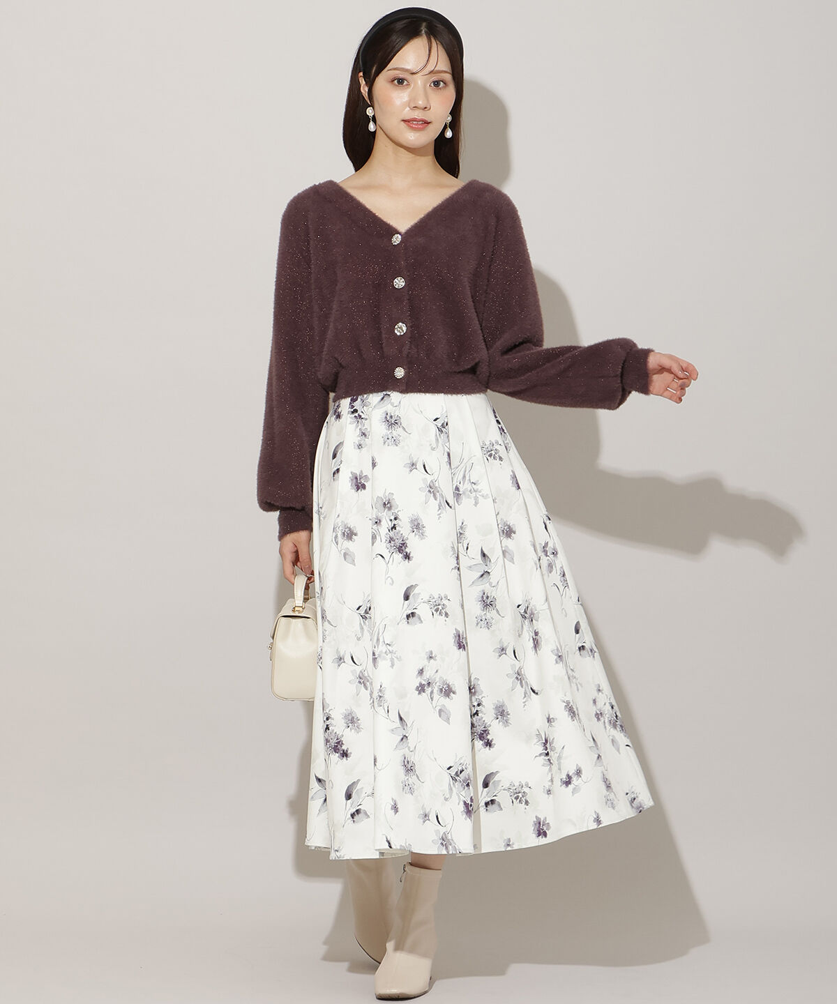 WILLSELECTION「アソートボタンラメフェザーカーディガン」|カーディガン|