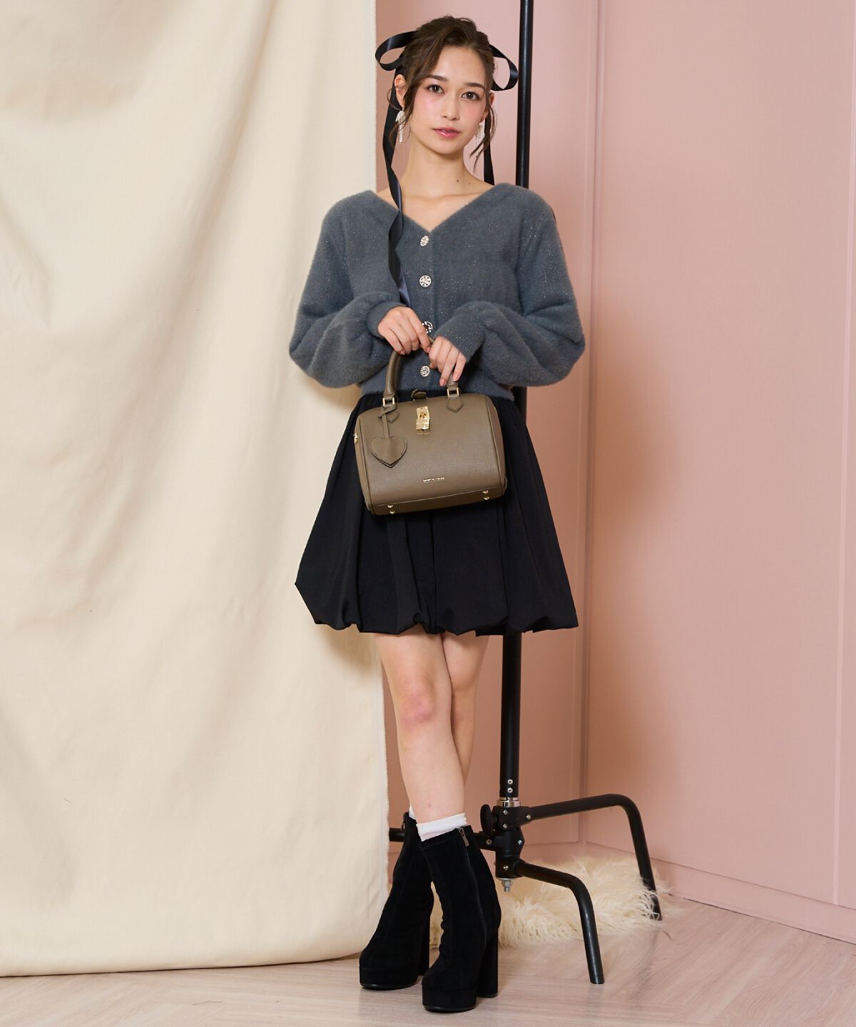 WILLSELECTION「アソートボタンラメフェザーカーディガン」|カーディガン|