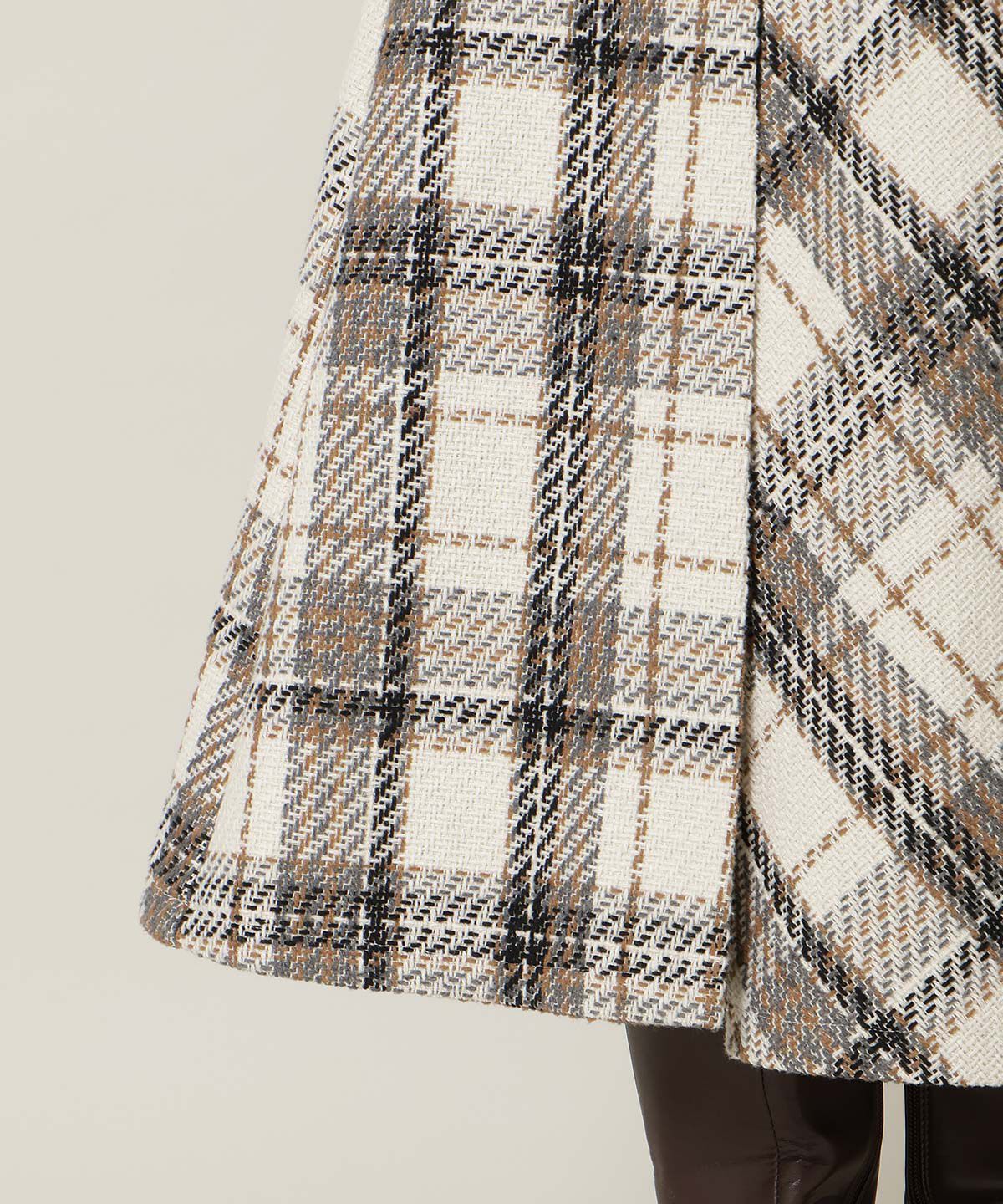 WILLSELECTION「ベルト付きツイードミディ丈スカート」|フレア|