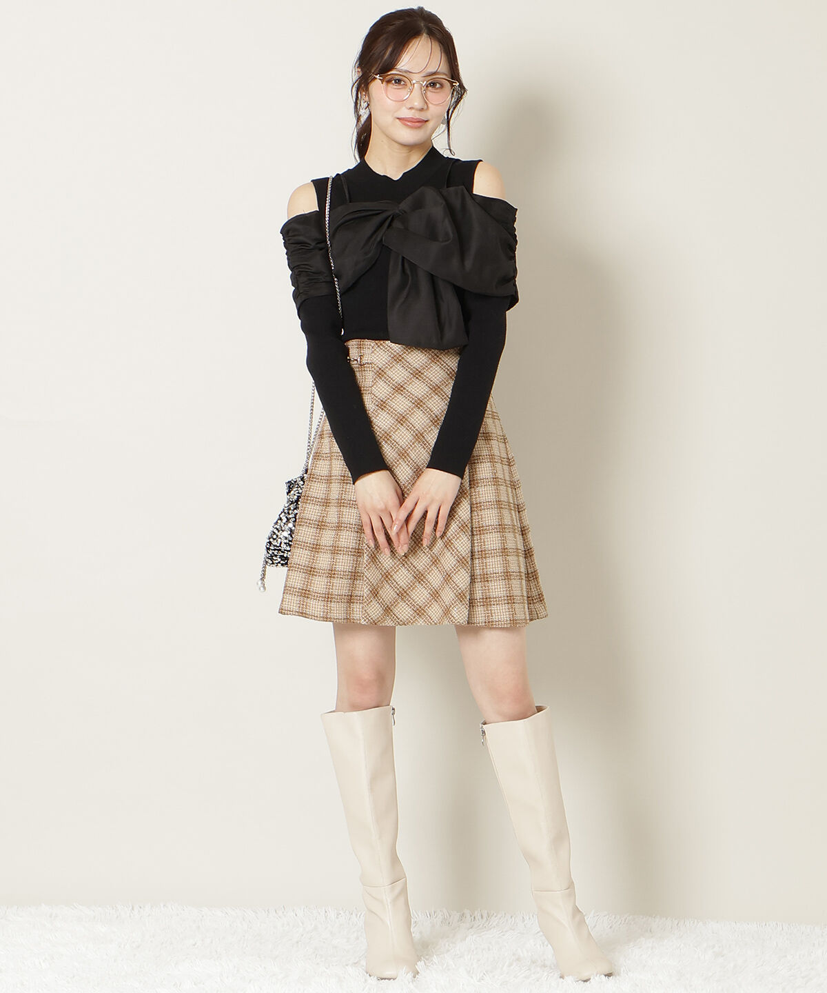 WILLSELECTION「リボンビスチェドッキングリブニット」|ニット・セーター|