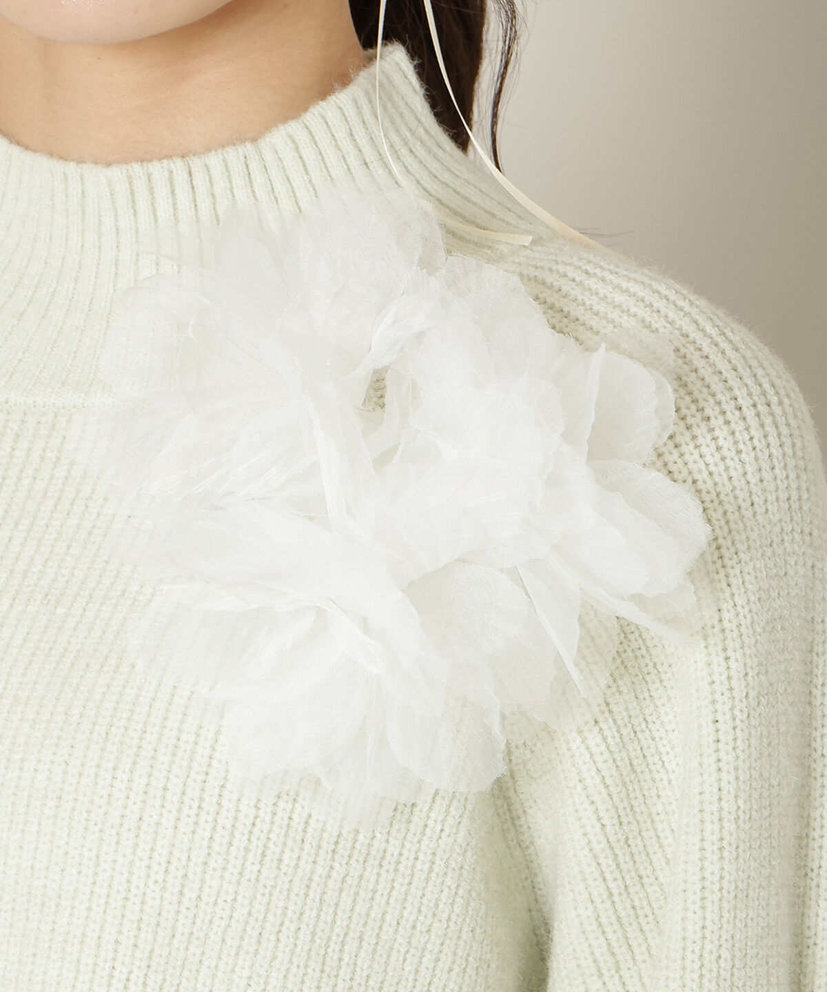 WILLSELECTION「フラワーモチーフボトルネックニット」|ニット・セーター|