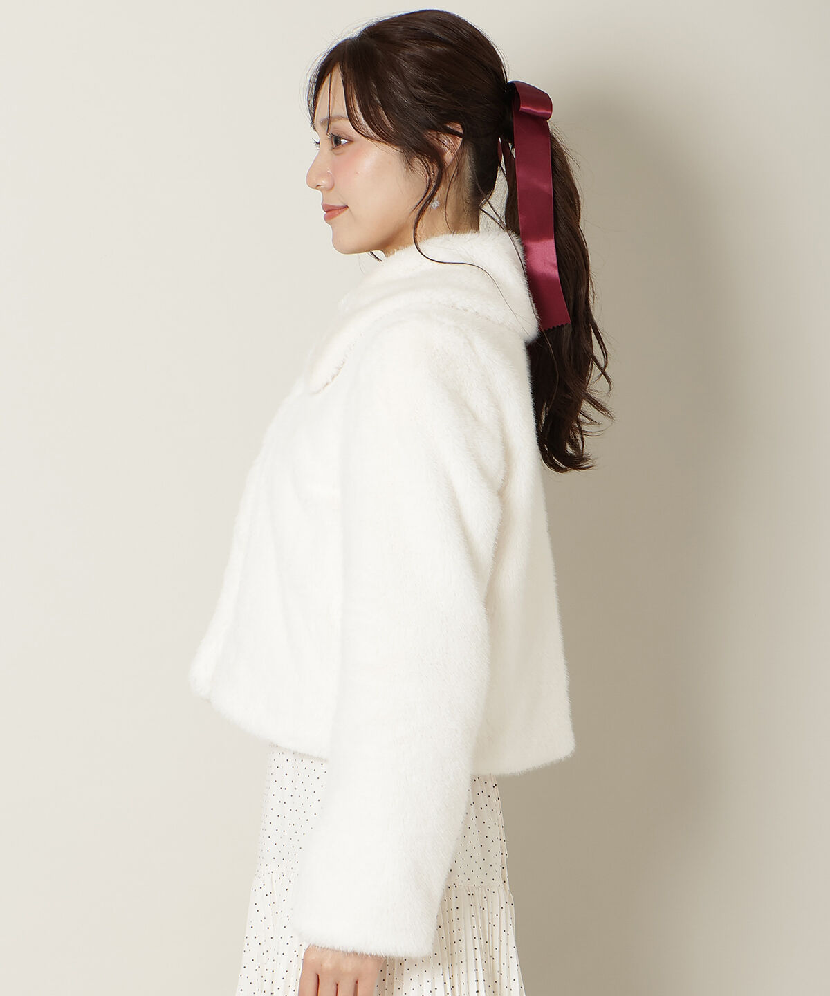 WILLSELECTION「ステンカラーエコファーショートジャケット」|ブルゾン・スタジャン|