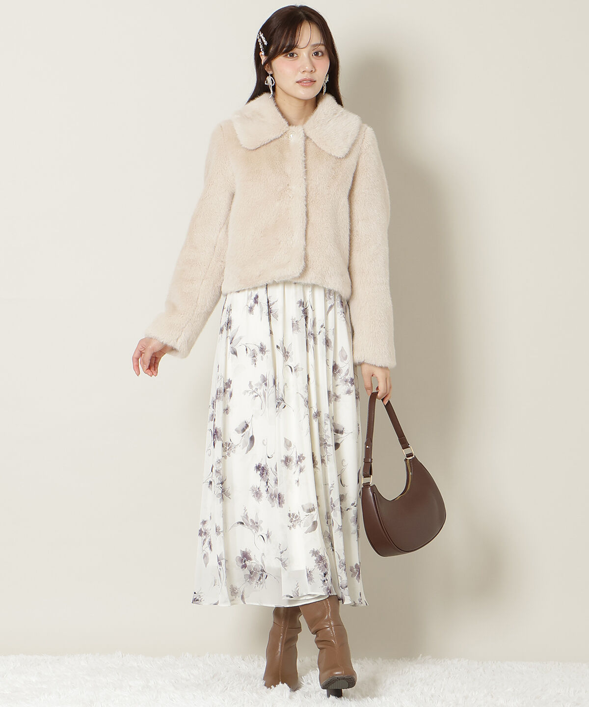 WILLSELECTION「ステンカラーエコファーショートジャケット」|ブルゾン・スタジャン|