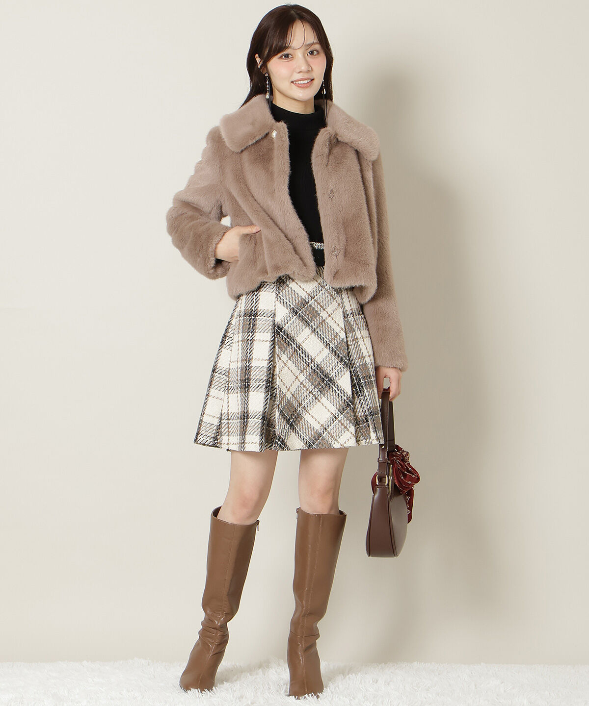 WILLSELECTION「ステンカラーエコファーショートジャケット」|ブルゾン・スタジャン|