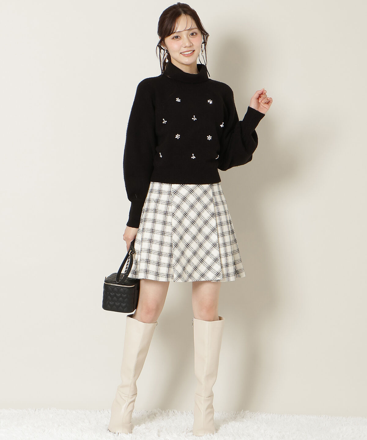 WILLSELECTION「ビジューハイネックニットプルオーバー」|ニット・セーター|