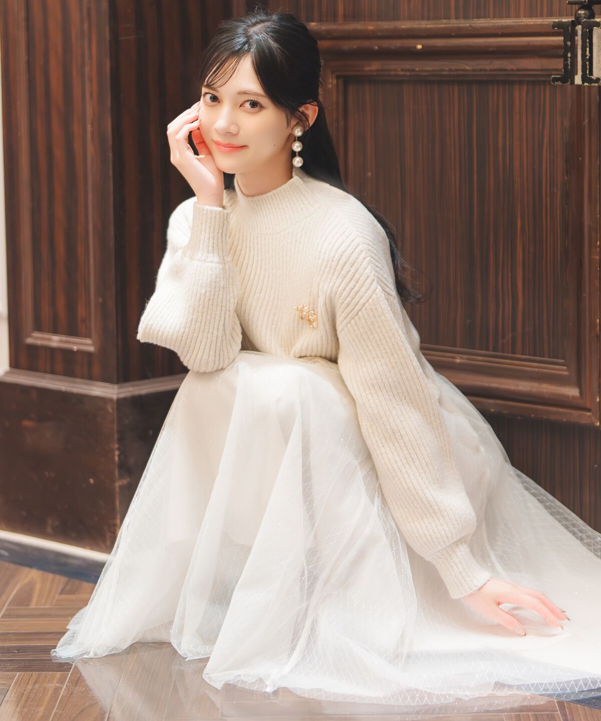 WILLSELECTION「ラメチュールボリュームスカート」|フレア|