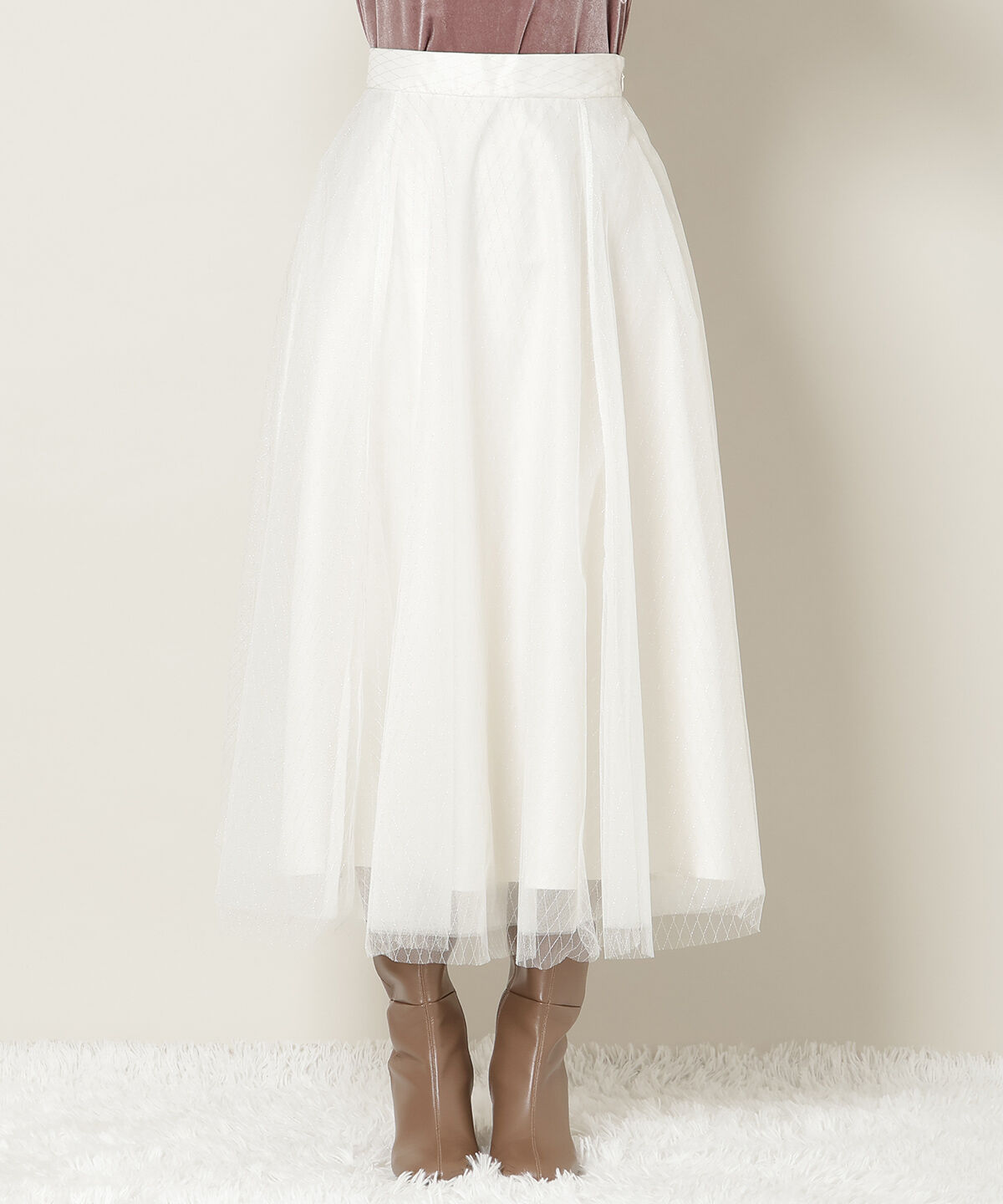 WILLSELECTION「ラメチュールボリュームスカート」|フレア|