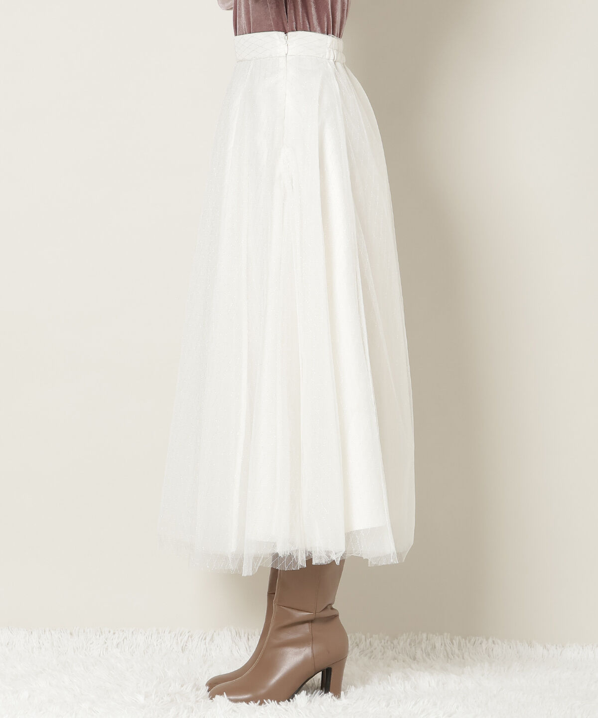 WILLSELECTION「ラメチュールボリュームスカート」|フレア|