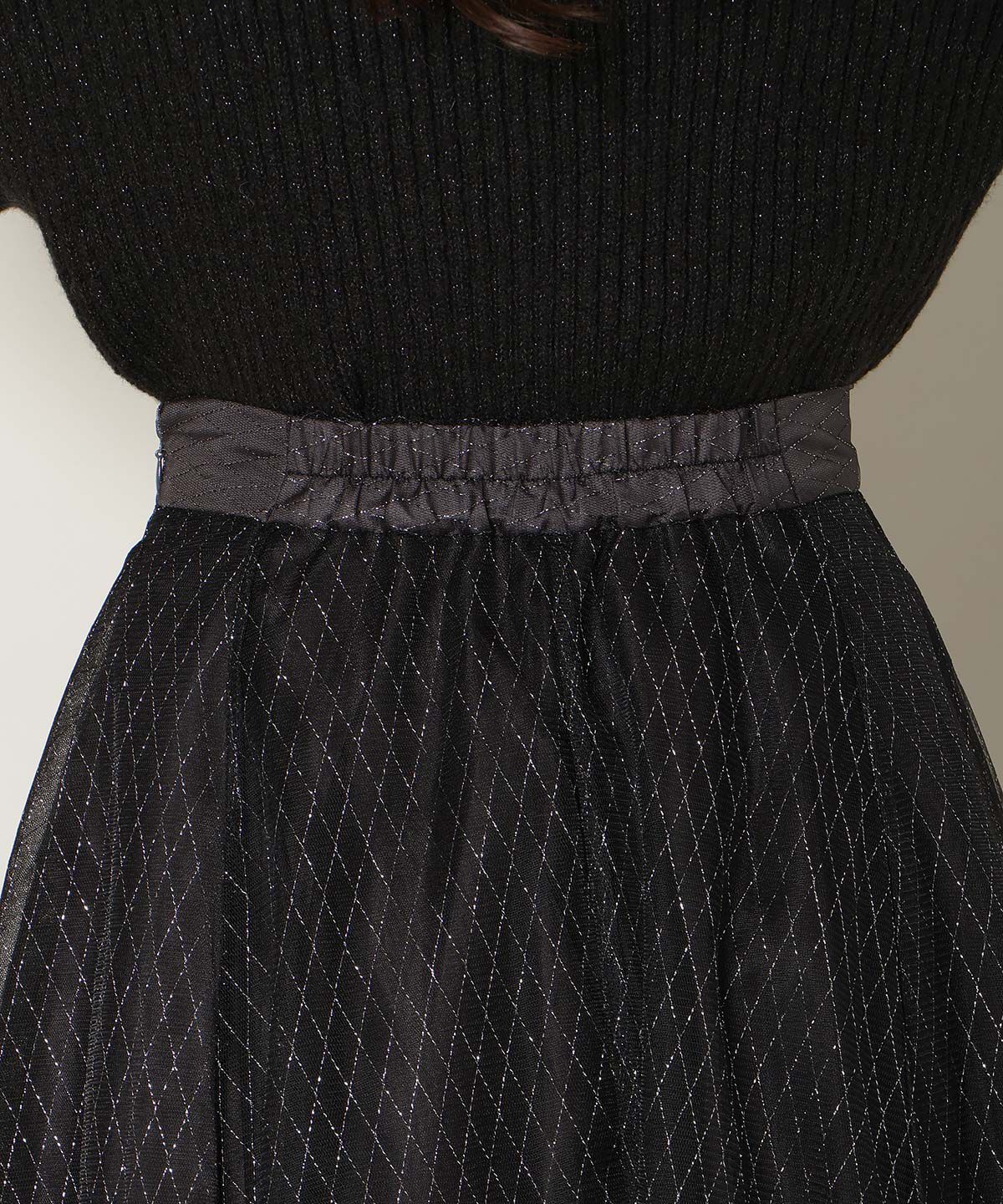 WILLSELECTION「ラメチュールボリュームスカート」|フレア|