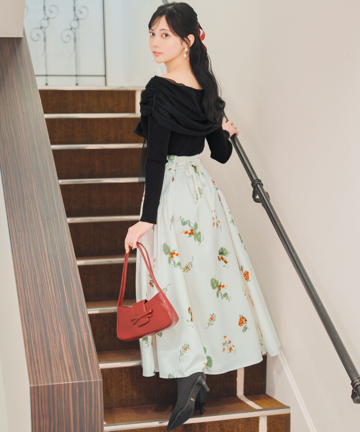 WILLSELECTION「ウィンターボタニカルスカート」|フレア|