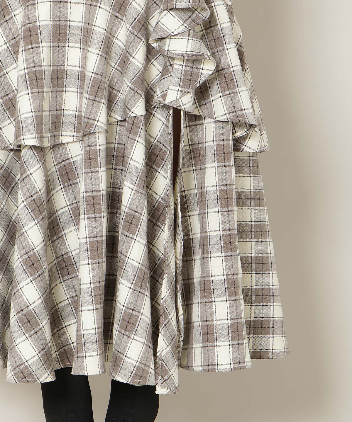 WILLSELECTION「スリットデザインラッフルハイウエストスカート」|フレア|