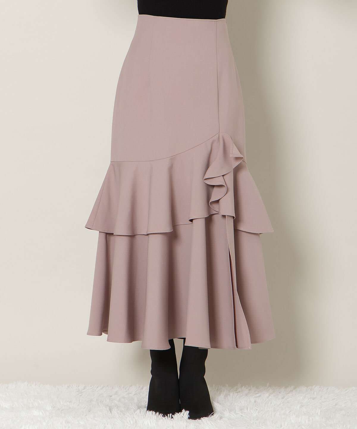 WILLSELECTION「スリットデザインラッフルハイウエストスカート」|フレア|